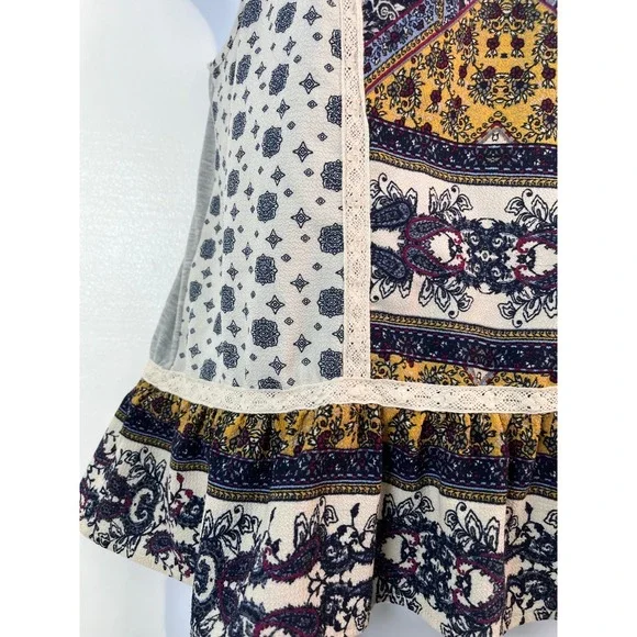 Xhilaration Women's‎ Halter L Top Y2K Floral Peplum Sleeveless Boho Festival VTG - Picture 6 of 13